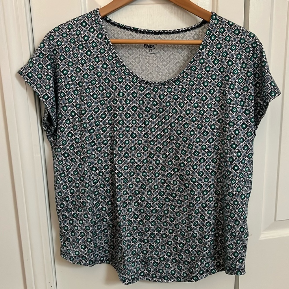 NWOT lands end petite short sleeve ladies top size L